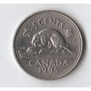 1995 - CANADA 5 cents Nickel Castoro Circolato in buona condizione